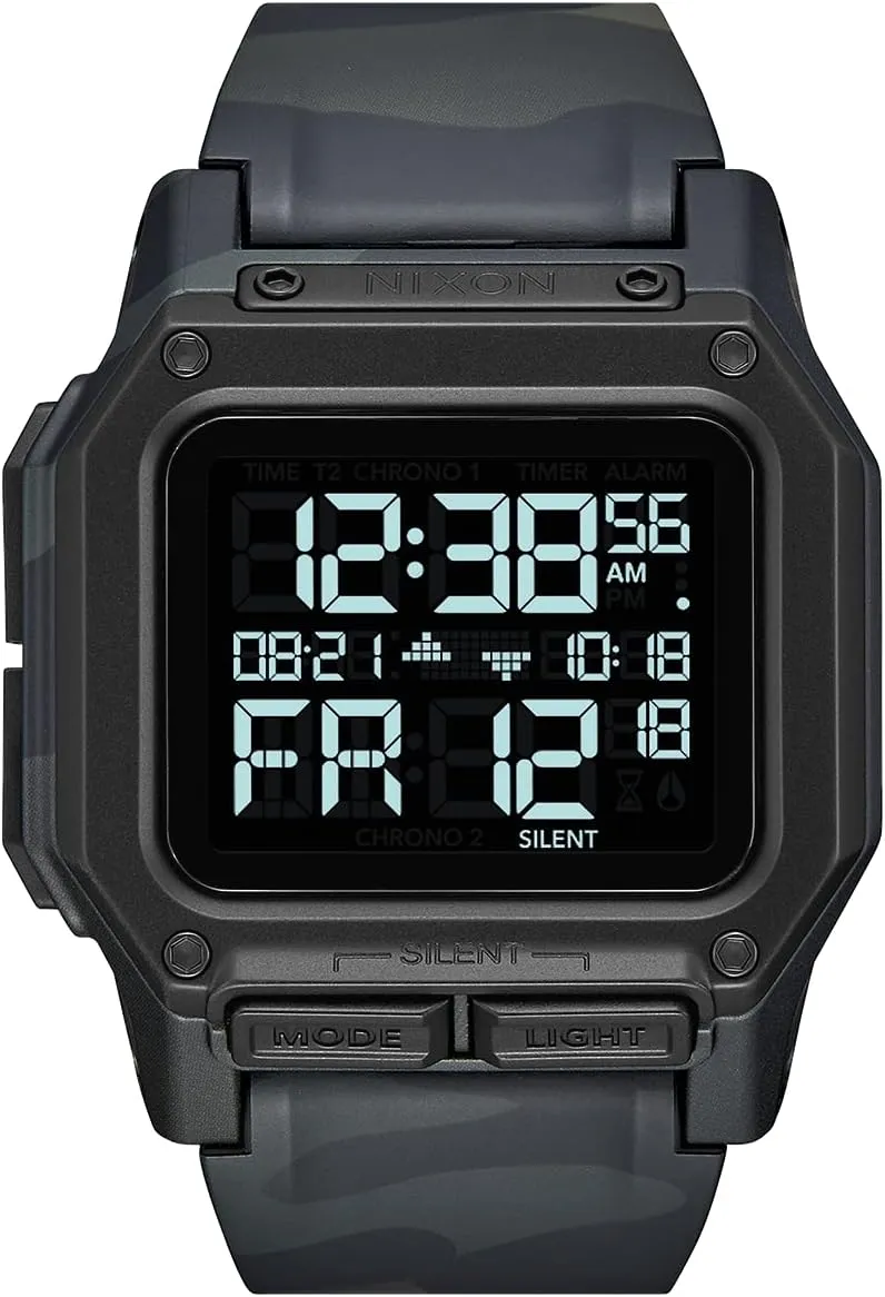 (46mm Watch Face, 29mm-24mm Pu/Rubber/Silicone Band) NIXON Regulus A1180 - 100m Water pedagogy pesticide interior Resistant Men's Digital Sport Watch 