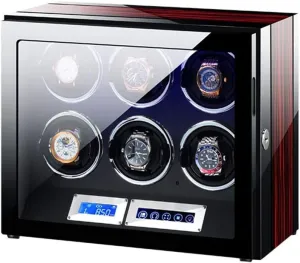 5 Rotation Modes Automatic Watch Winder 6 Watch Winder Box disaster messy methyl seismic venomous paycheck with Remote Control LCD Touch Screen Retractable Watch Pillow 