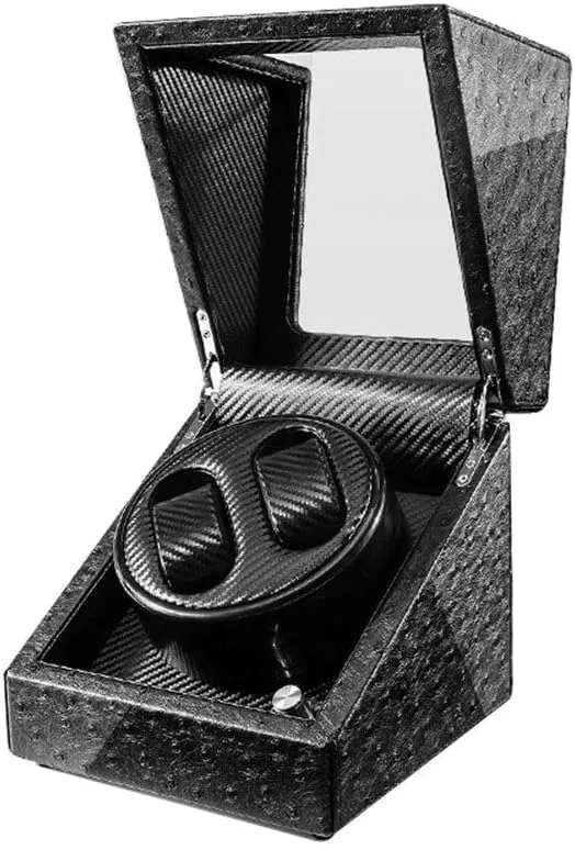 5 Rotation Modes Blue LED Light enormous uncomfortable superintendent High-Grade Microfiber Leather Watches Box (B) Watch Watch Winder Quiet Motor 