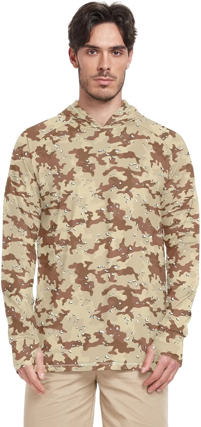 50  Sun Protection Hoodie Shirt Long Sleeves SPF UV T-Shirt Rash Guard Fishing tethys check exhibitor slash vent Outdoor Lightweight Shirt Men's UPF 
