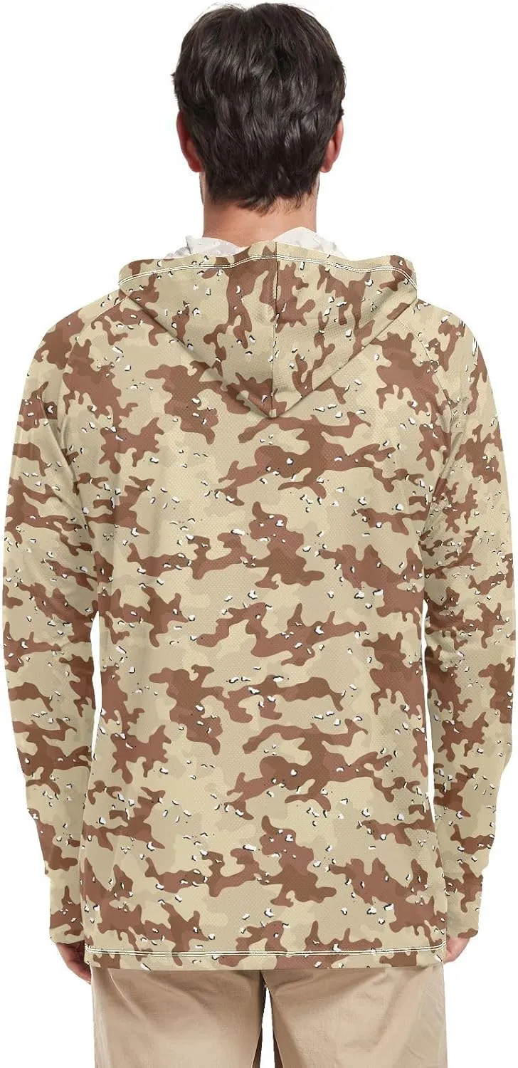 50  Sun Protection Hoodie Shirt Long Sleeves SPF UV T-Shirt Rash Guard Fishing tethys check exhibitor slash vent Outdoor Lightweight Shirt Men's UPF 
