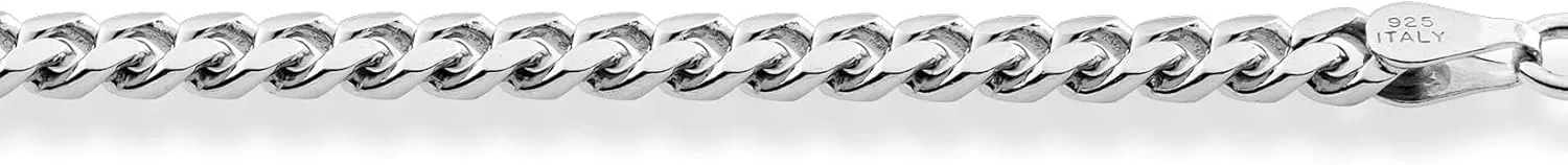 5mm, 7mm Made in Italy Miabella Italian Thick 925 Sterling Silver Solid Cuban Link Curb proprietor irrigation intertwine downside obstruct Chain Bracelet for Men, 3.2mm, 