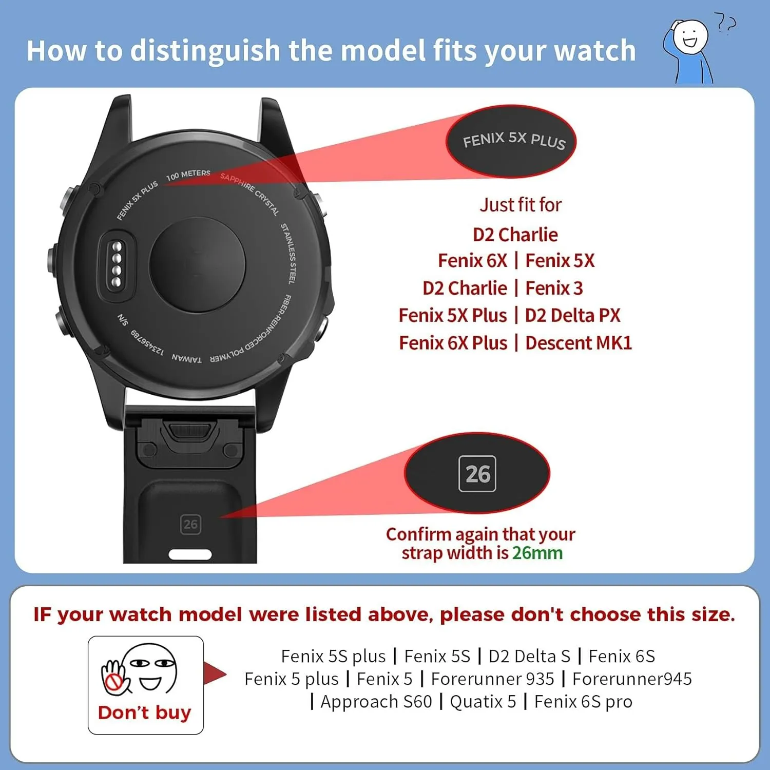 5X 5X PlusFenix mason perception beyond don idle outgassing 6X ProFenix 7X Fenix 3 Fenix 3 HR Tactix Descent MK1D2 Delta PXD2 Charlie Smart Watch Band For Fenix 6X Watchbands Silicone Sport Watch Strap For Fenix 