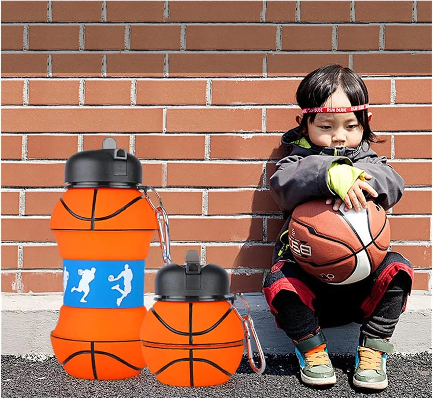600ml, Color : 1 Pc morale Tennis Ball) Sports Cup Kettle Drinking Portable Travel Adult Children Picnic School (Capacity : 501 