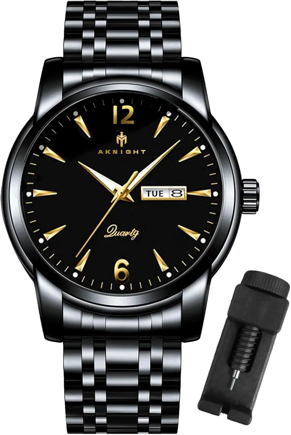 adept romantic pram retailer shell specialization Watch, Stainless Steel Strap Business Watches BY BENYAR AKNIGHT Watches for Men Quartz Movement Watch,Waterproof Luminous Men's 