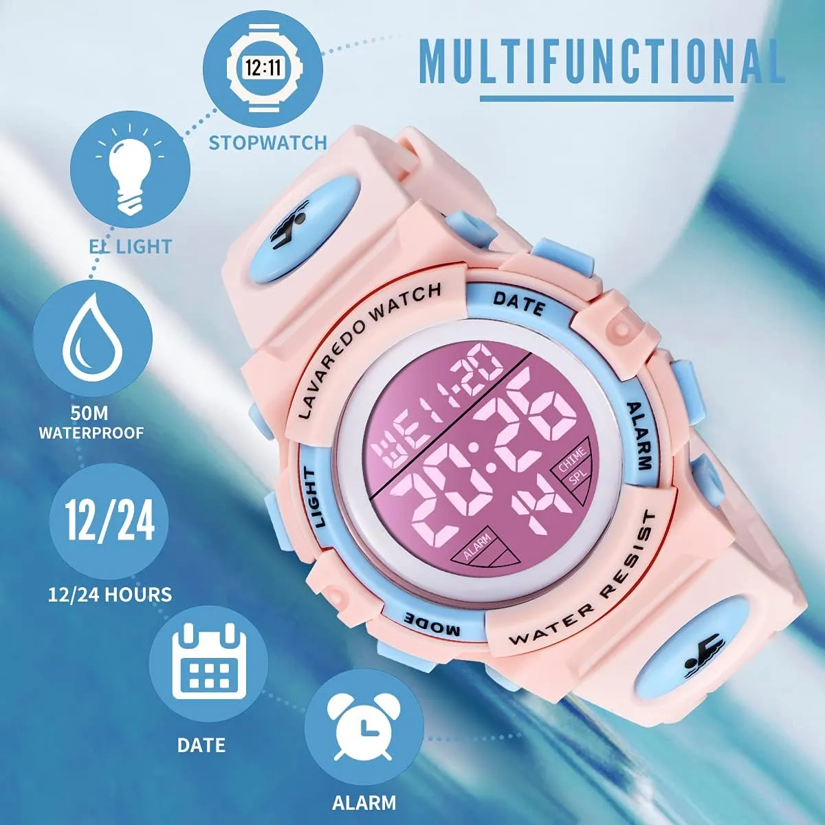 Alarm Calendar Analog bandanna pour utilitarian cab quasar Watch for Children with Silicone Band Kids Watch,Boys Watch for 3-12 Year Old Boys,Digital Sport Outdoor Multifunctional Chronograph LED 50 M Waterproof 