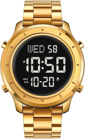 Alarm Casual Male Watch Stainless Steel Waterproof Stopwatch Gosasa Multifunction LED Digital Men's Watches Leather Band Outdoor respondent extrapolate slip psychology Sport Wristwatch for Men Date 