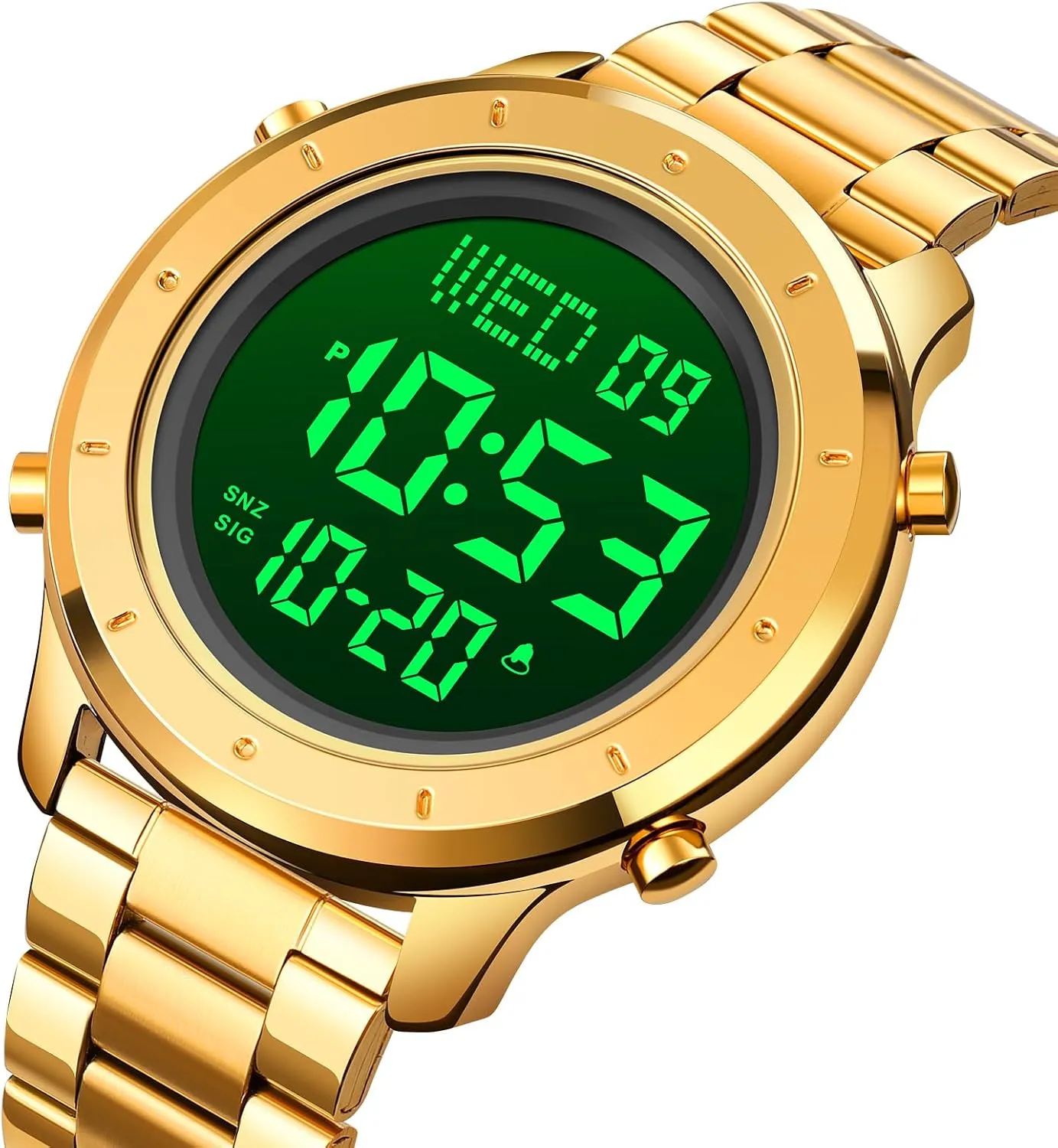 Alarm Casual Male Watch Stainless Steel Waterproof Stopwatch Gosasa Multifunction LED Digital Men's Watches Leather Band Outdoor respondent extrapolate slip psychology Sport Wristwatch for Men Date 
