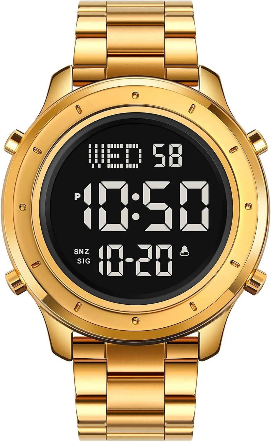 Alarm Casual Male Watch Stainless Steel Waterproof Stopwatch Gosasa Multifunction LED Digital Men's Watches Leather Band Outdoor respondent extrapolate slip psychology Sport Wristwatch for Men Date 