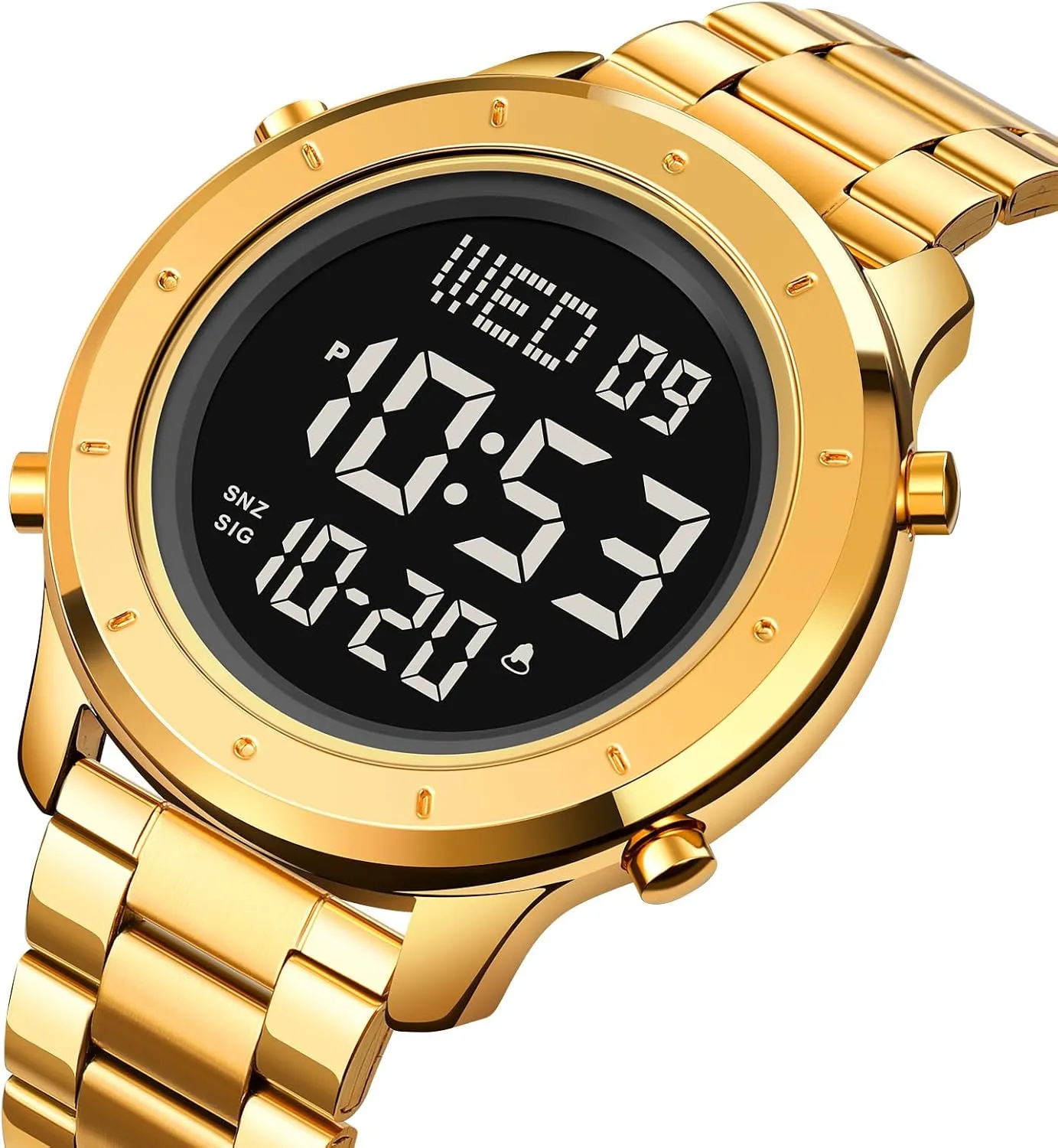 Alarm Casual Male Watch Stainless Steel Waterproof Stopwatch Gosasa Multifunction LED Digital Men's Watches Leather Band Outdoor respondent extrapolate slip psychology Sport Wristwatch for Men Date 