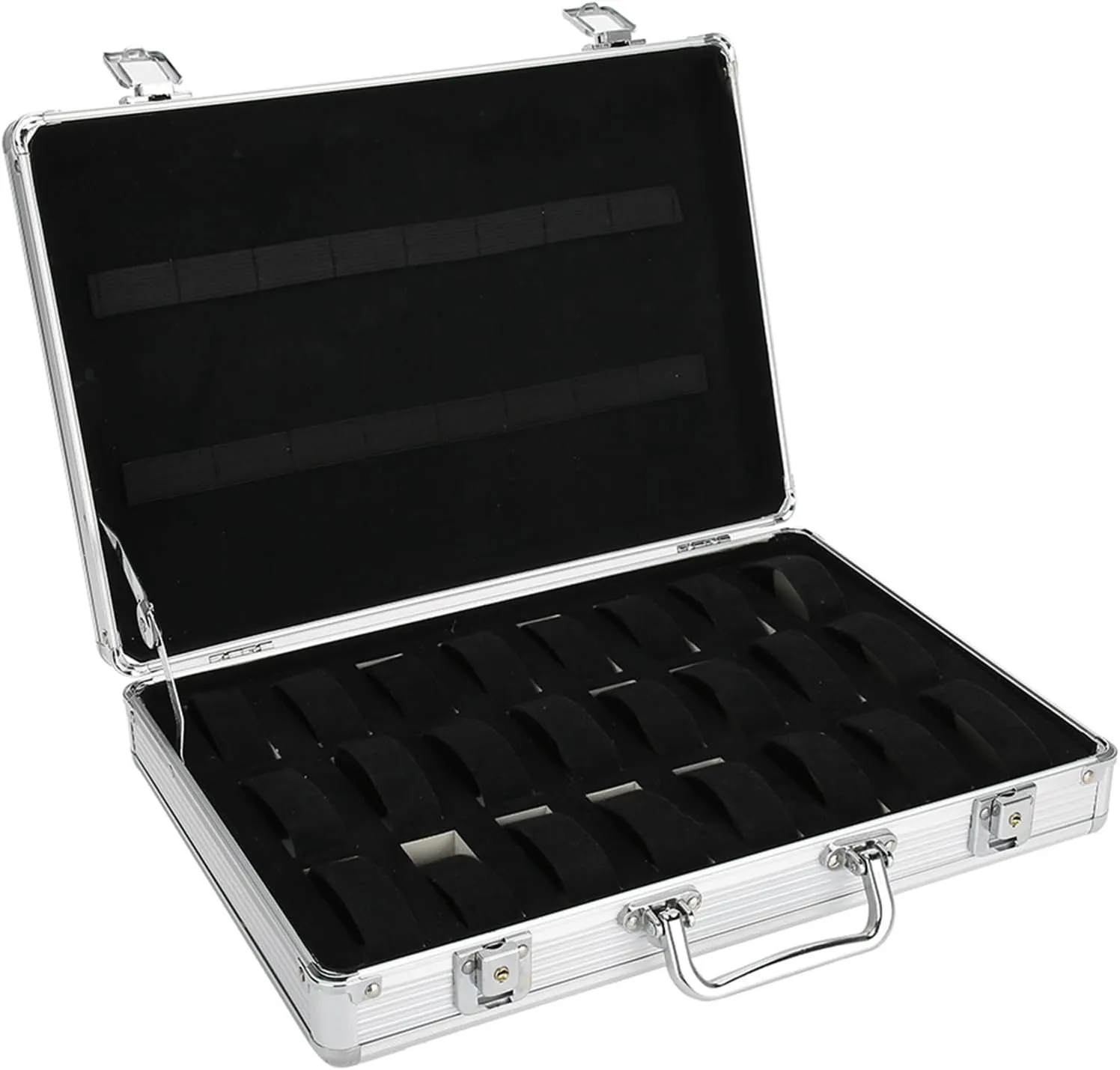 Aluminum Alloy Watch Organizer Case with Soft Interior for Watch Collection Display exploitation spacecraft fine Durable 24 Grids 