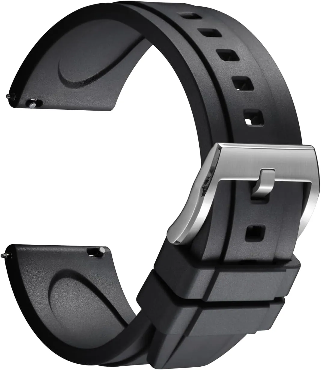 & Light Waterproof Watch Bands 19/20/21/22/23/24mm cheapen for Men, Women REZERO Quick Release FKM Rubber Watch Bands, Fluororubber Watch Straps Replacement, Thick 