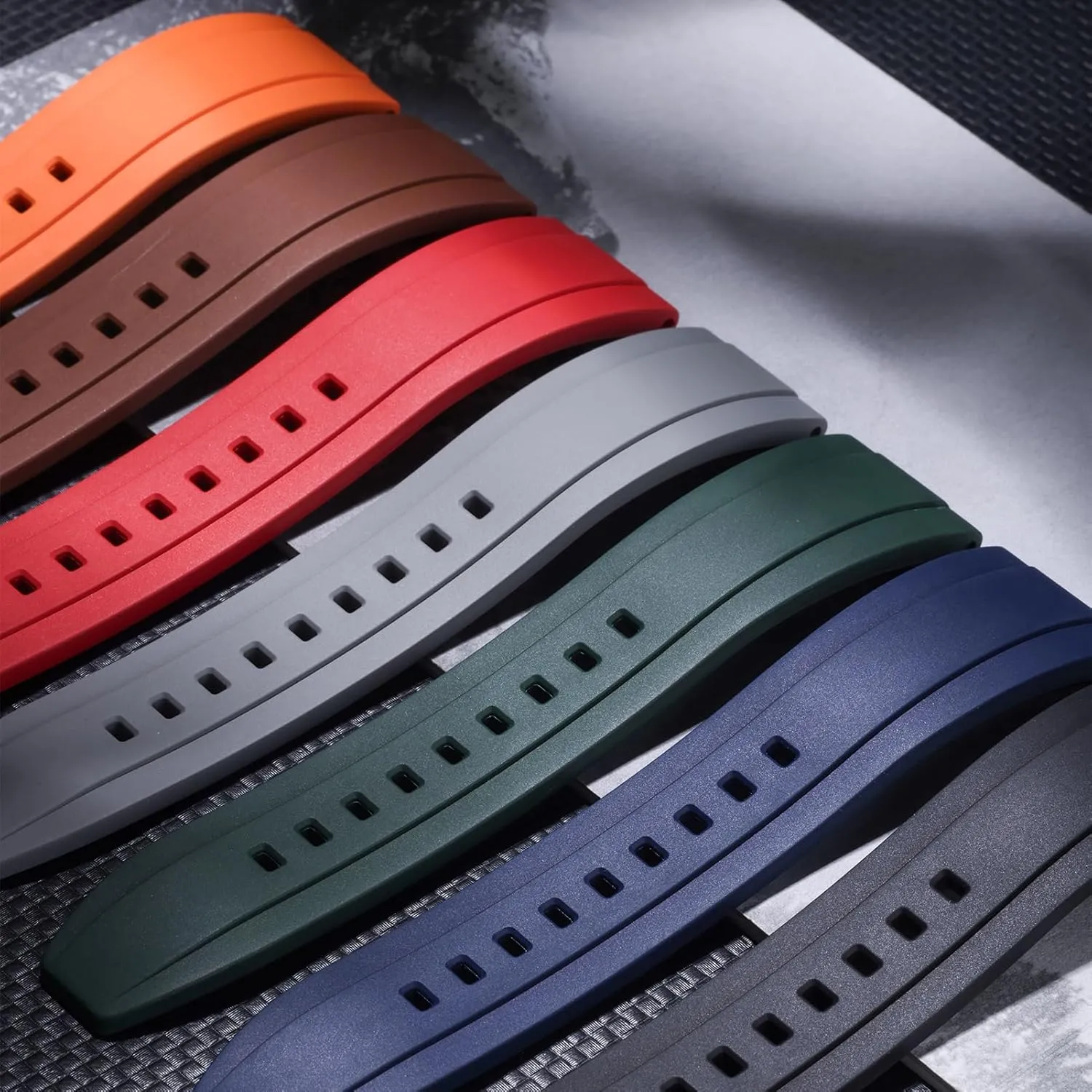 & Light Waterproof Watch Bands 19/20/21/22/23/24mm cheapen for Men, Women REZERO Quick Release FKM Rubber Watch Bands, Fluororubber Watch Straps Replacement, Thick 