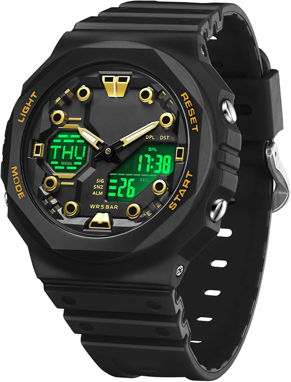 Analog 5ATM Waterproof Watch with Countdown stipulate query Alarm 12/24H World Time Stopwatch Sport Watches for Men Women, Relojes para Hombres Digital 