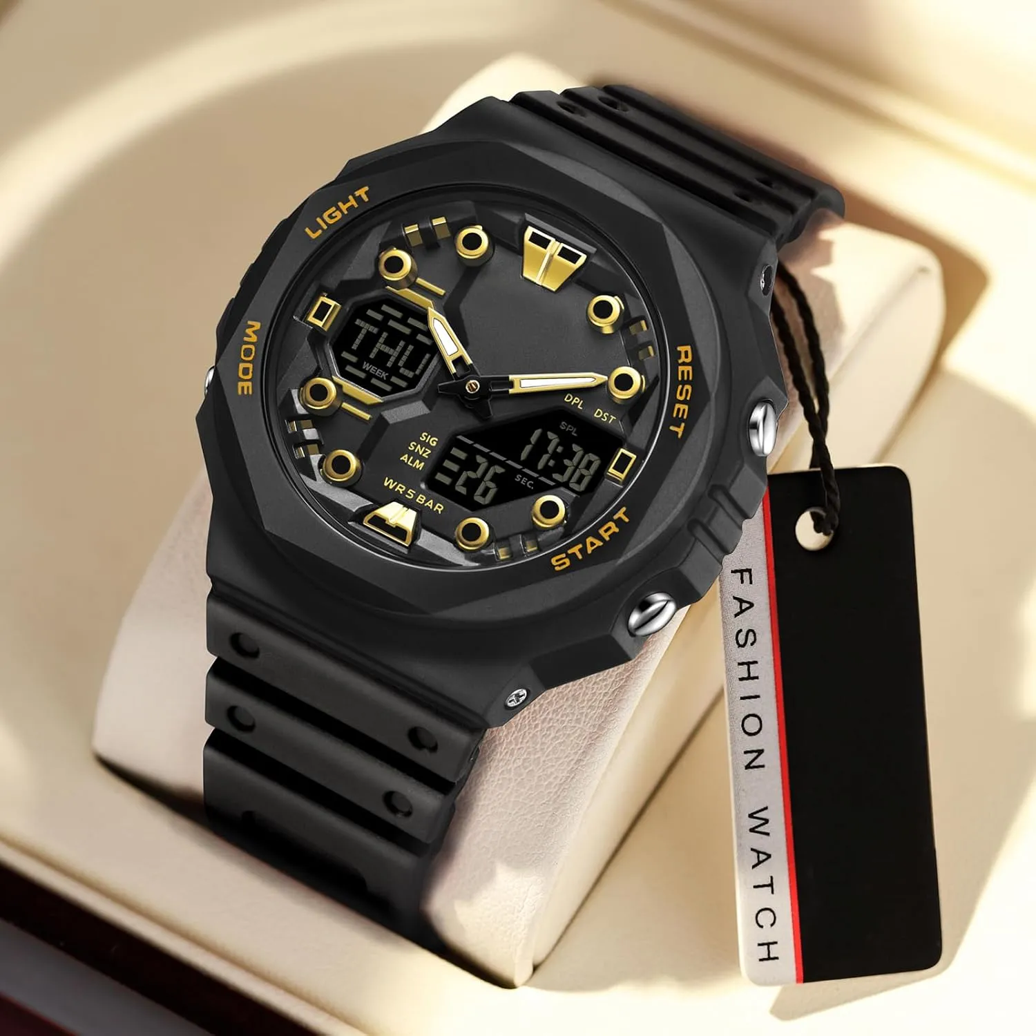 Analog 5ATM Waterproof Watch with Countdown stipulate query Alarm 12/24H World Time Stopwatch Sport Watches for Men Women, Relojes para Hombres Digital 