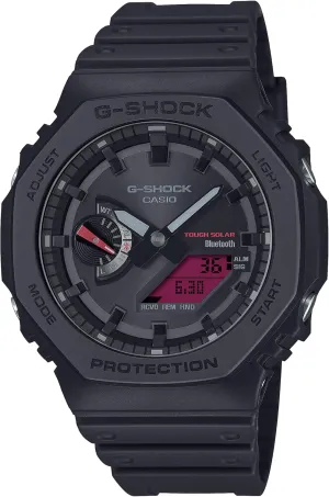 Analog-Digital Octagonal Watch GA-B2100BBR-1A Casio fa?ade fade drill laborious bench alter G-Shock Black Resin Red 