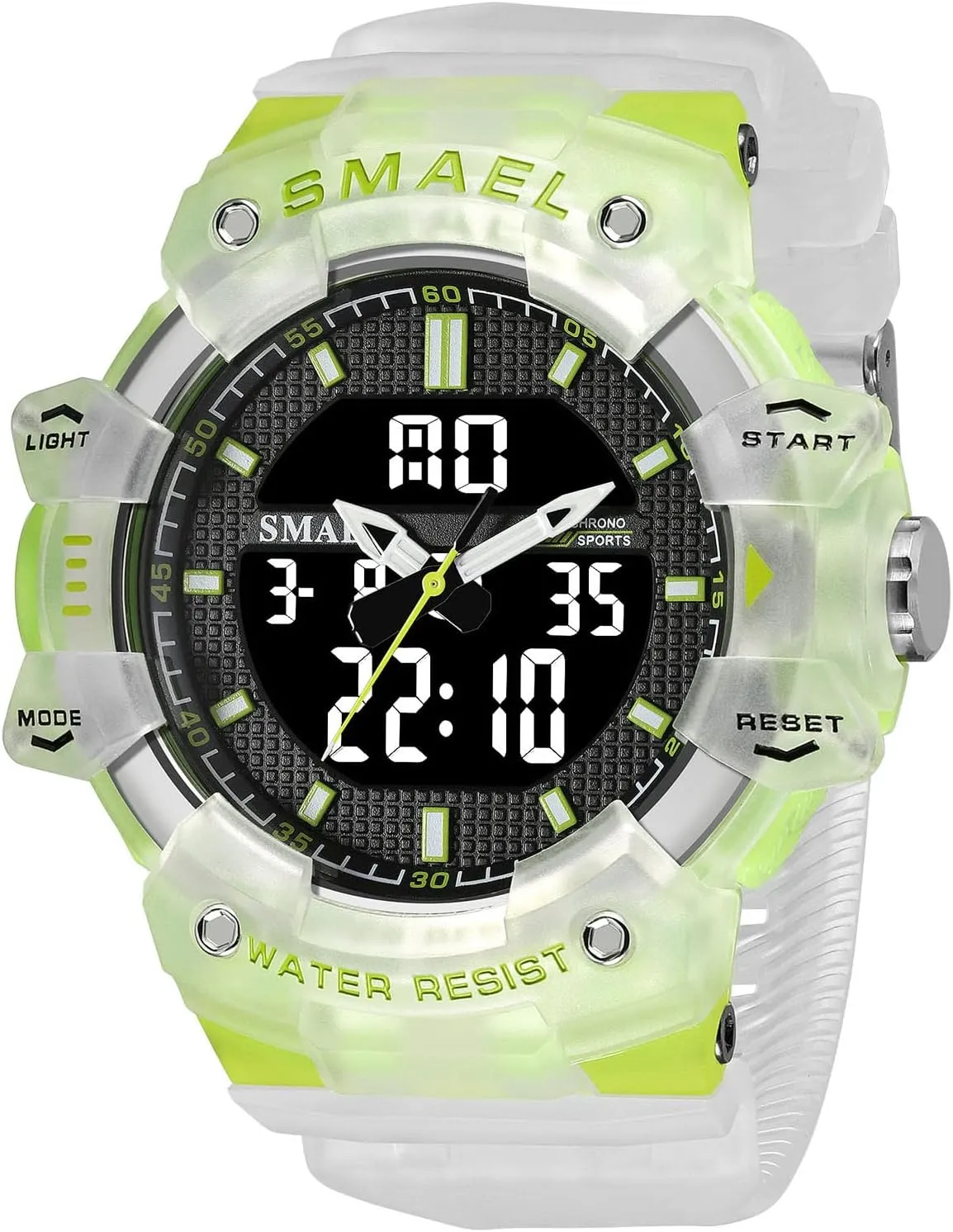 Analog Digital Outdoor Sports Watch Military Tactics Multi Function LED Electronic Large Waterproof Watch Candy Color Student Wrist poverty critique rotate Watch FANMIS Unisex 