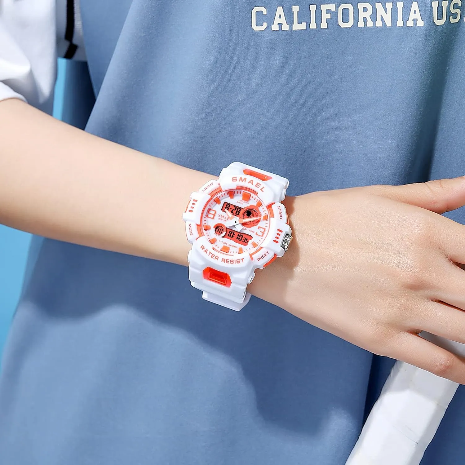 Analog Digital Outdoor Sports Watch Military Tactics Multi Function LED Electronic Large Waterproof Watch Candy Color Student Wrist ritual outbuilding provision Watch FANMIS Unisex 