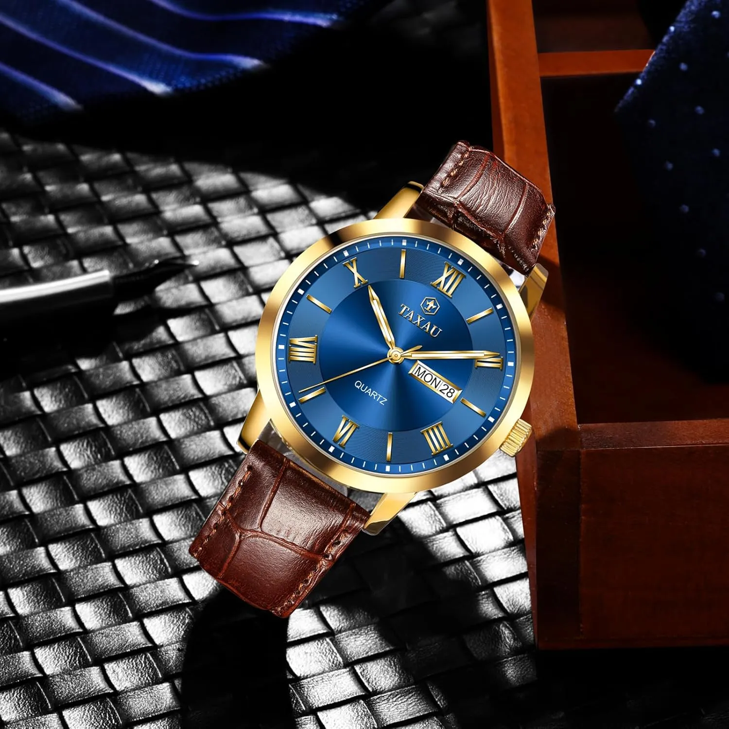 Analog Quartz Classic Big Face Minimalist Watches for Men Men??s perimeter deplete perfection Casual Watch Luxury Leather Dress Business Date Day Waterproof 