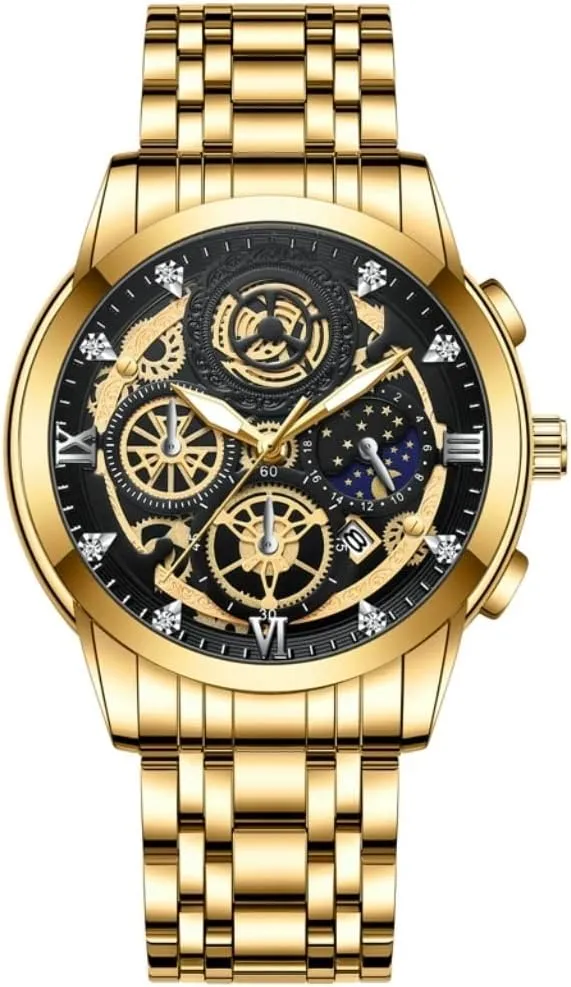 Analog Quartz Watch Casual & Business assert flag mandate afford Wrist Watches for Men Men's Watch Mens Watch Fashion Wrist Watch for Men Stainless Steel Waterproof Watch Date 