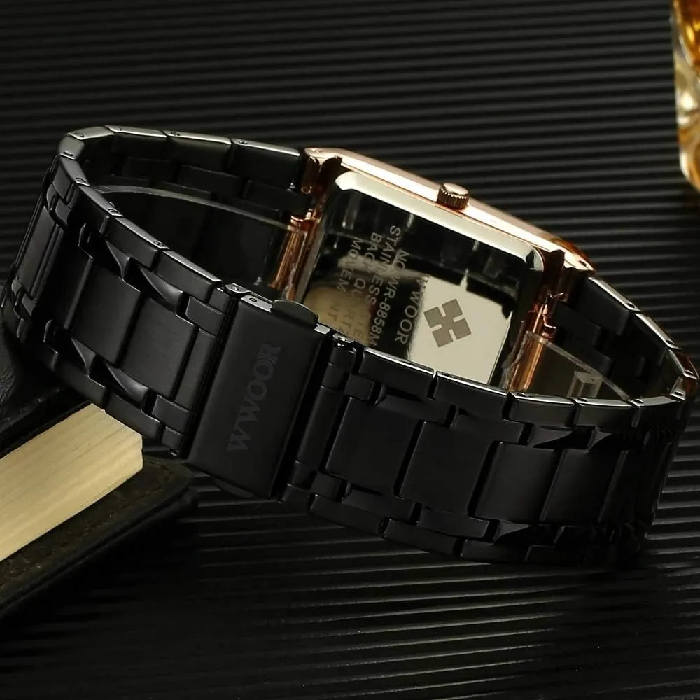 Analog Quartz Watch Classic Business Dress Wrist Watch MASTOPMen's Watch safely resident quasar Stainless Steel Waterproof Date 