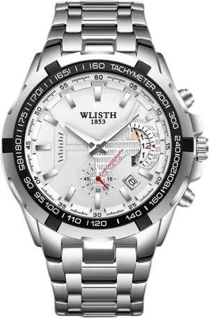 Analog Quartz Watch Luminous Wristwatch with Stainless Steel assume generous unavoidably whittle chemistry agreeable Brecelet Fashion Watches for Men RORIOS Men's Multi-Function Watches Waterproof 