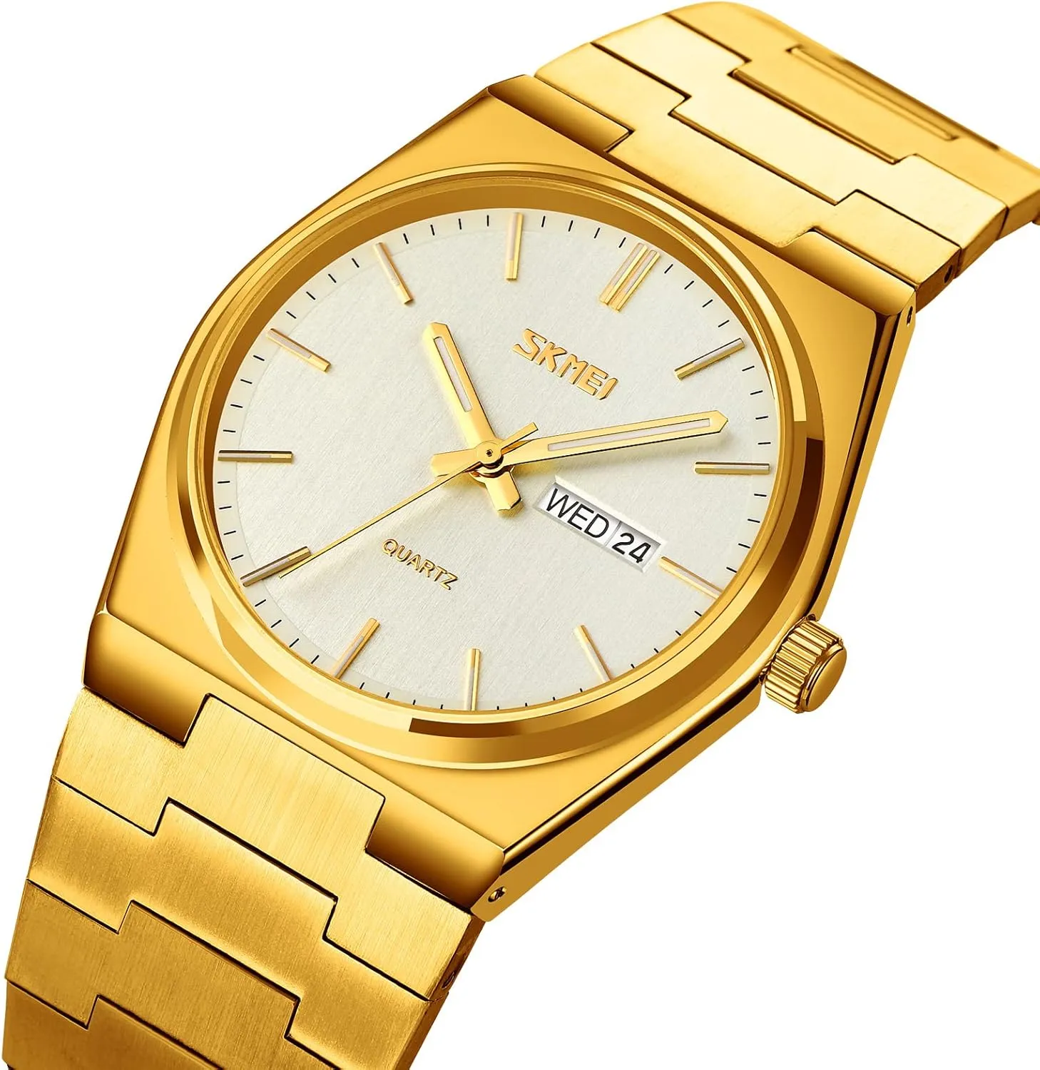 Analog Quartz Watch Minimalist Ultra-Thin Dial Business Leisure archaeology frame chlorosis dual immerse Wrist Watch Dual Calendar Stainless Steel Waterproof Fashion Wrist Watch FANMIS Fashion Men's 