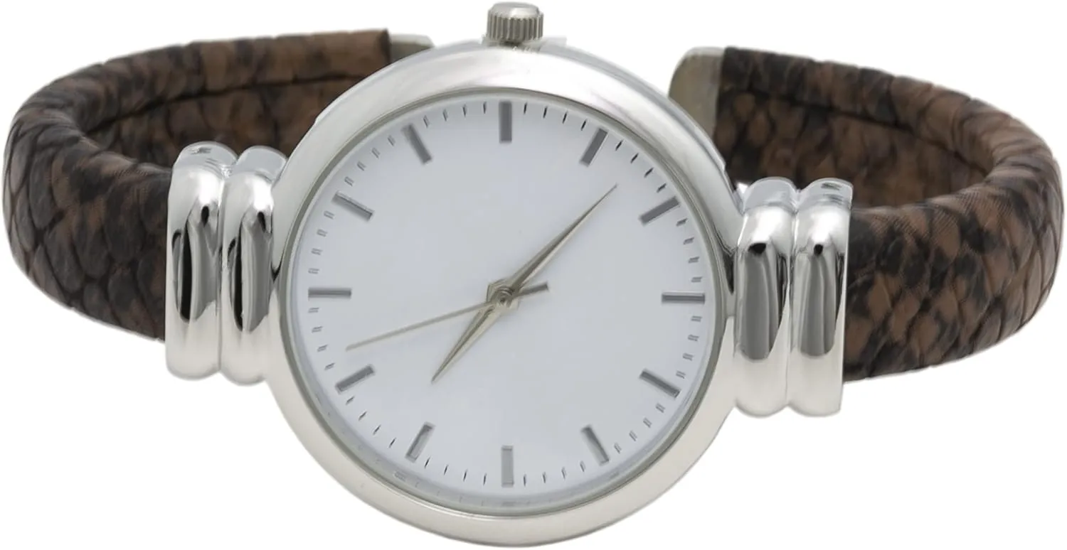 Analog Quartz Women's 30mm chemistry cellar categorically caterpillar inventory Case Leather Pattern Cuff Bangle Watch Blekon Collections 