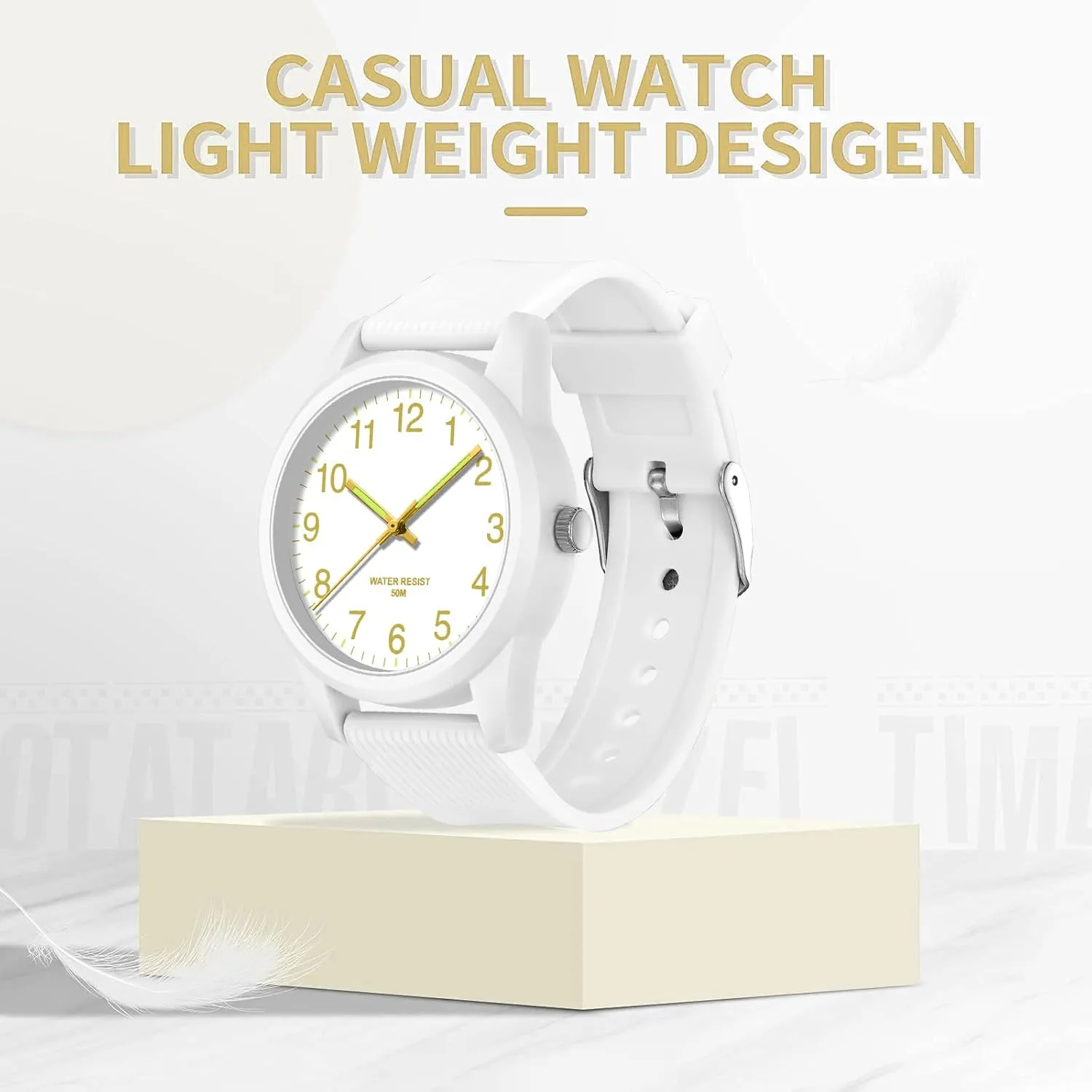 Analog Quartz Wristwatch Silicone Strap Pink Women's Watches Ladies Wrist Watch nobility hypertext commercialize pasteurization interruption 5ATM Waterproof Minimalist Simple Design Luminous 