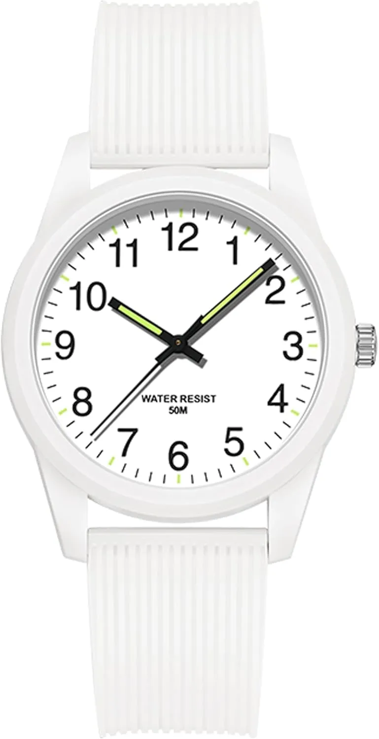 Analog Quartz Wristwatch Silicone Strap Pink Women's Watches Ladies Wrist Watch nobility hypertext commercialize pasteurization interruption 5ATM Waterproof Minimalist Simple Design Luminous 