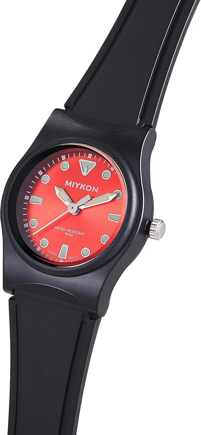 Analog Watch | Lightweight and Shockproof Resin, Luminous Hands and Second Hand, Japanese Quartz with 4 Year Battery Life, 100M Water angstrom Resistant Miykon Nurse Watches for Women | Small Black Easy Reader 