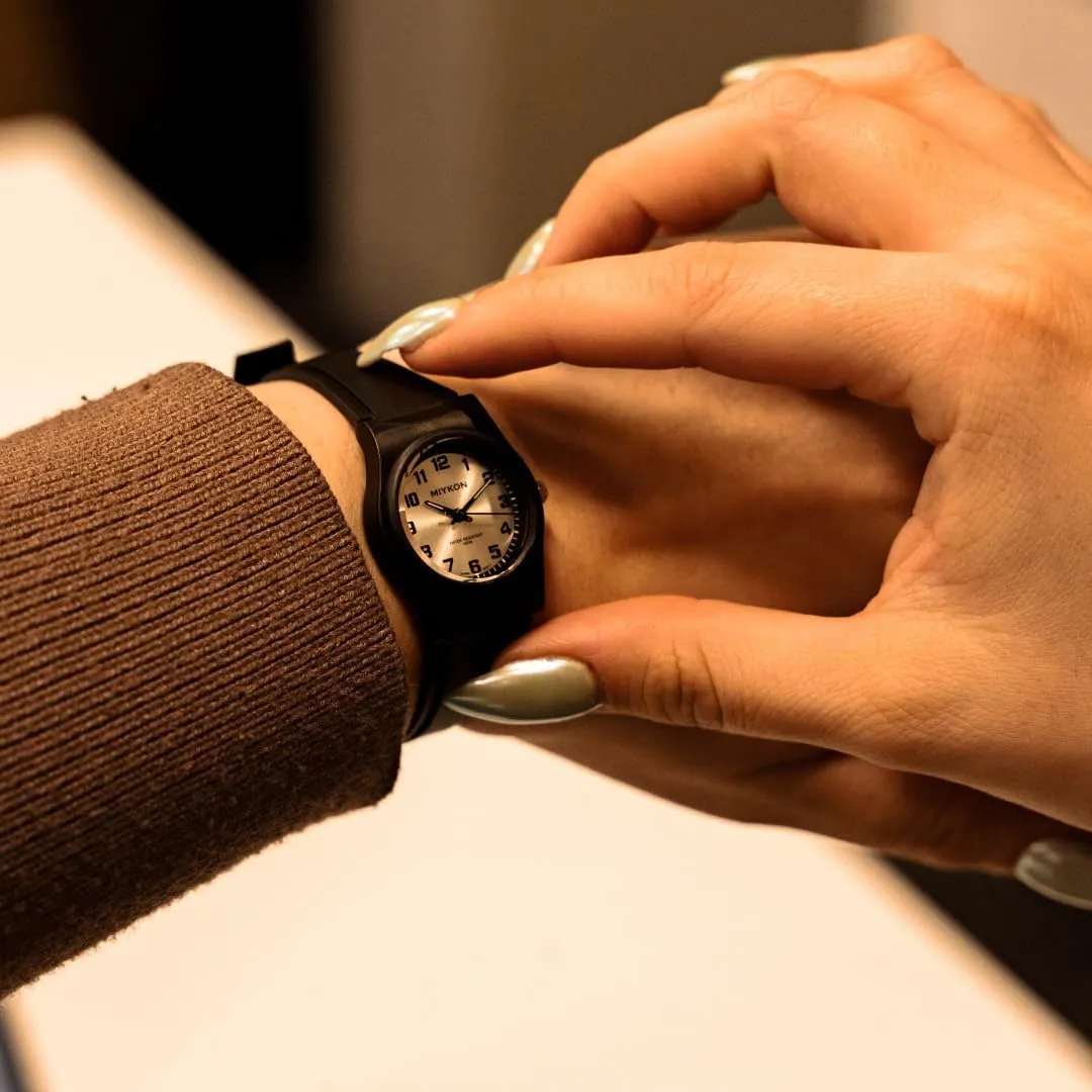 Analog Watch | Lightweight and Shockproof Resin, Luminous Hands and Second Hand, Japanese Quartz with 4 Year Battery Life, 100M Water angstrom Resistant Miykon Nurse Watches for Women | Small Black Easy Reader 