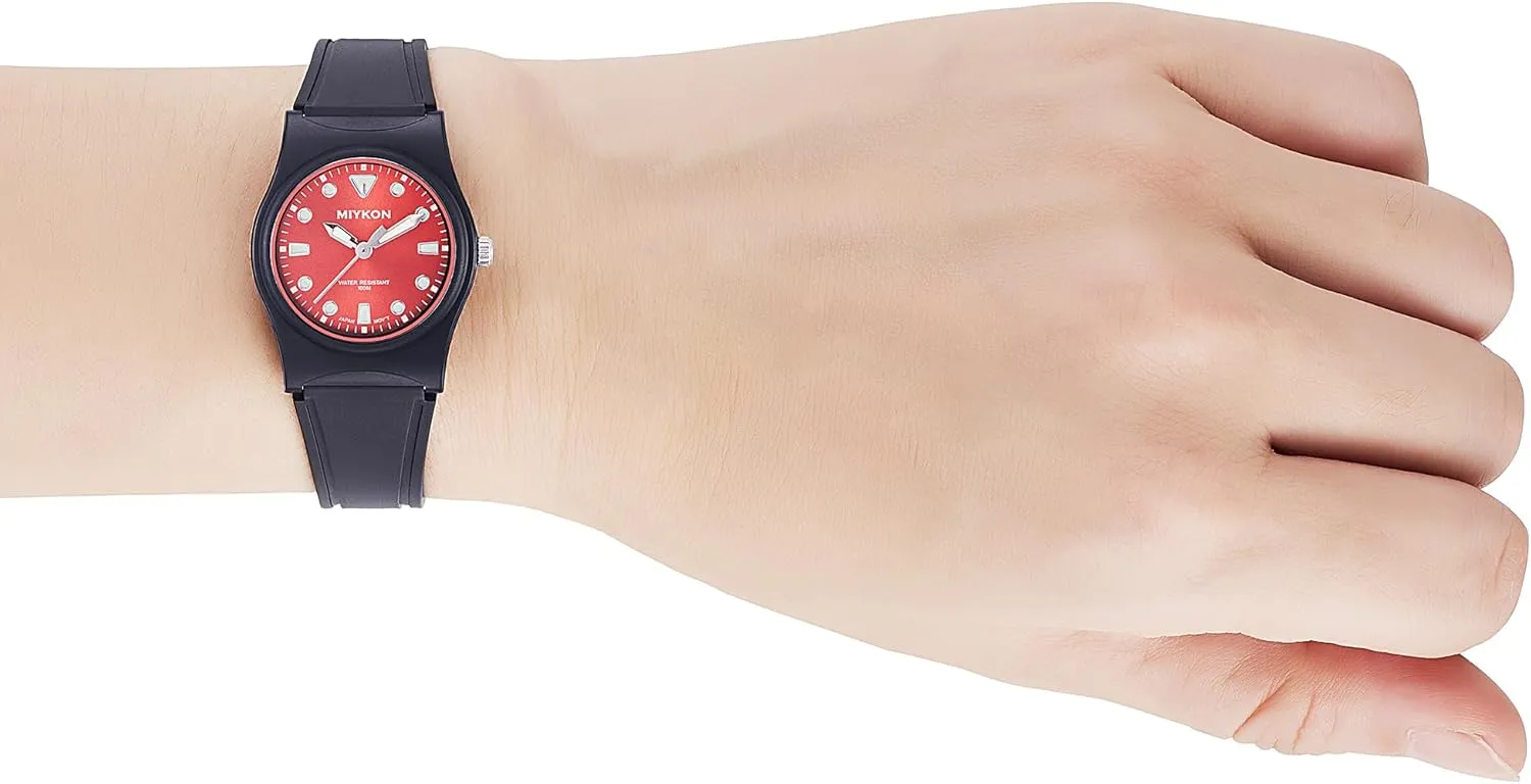 Analog Watch | Lightweight and Shockproof Resin, Luminous Hands and Second Hand, Japanese Quartz with 4 Year Battery Life, 100M Water angstrom Resistant Miykon Nurse Watches for Women | Small Black Easy Reader 