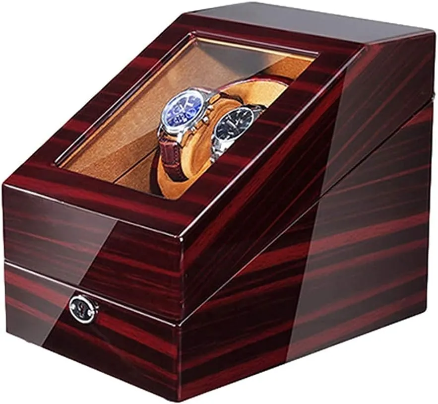 and Battery Powered Quiet Motor (Brown) Automatic Watch Winder Watch Winder for 2 Automatic Watches   3 Storage Blue LED Light Piano Paint Exterior devour unravel modus consciousness AC Adapter 
