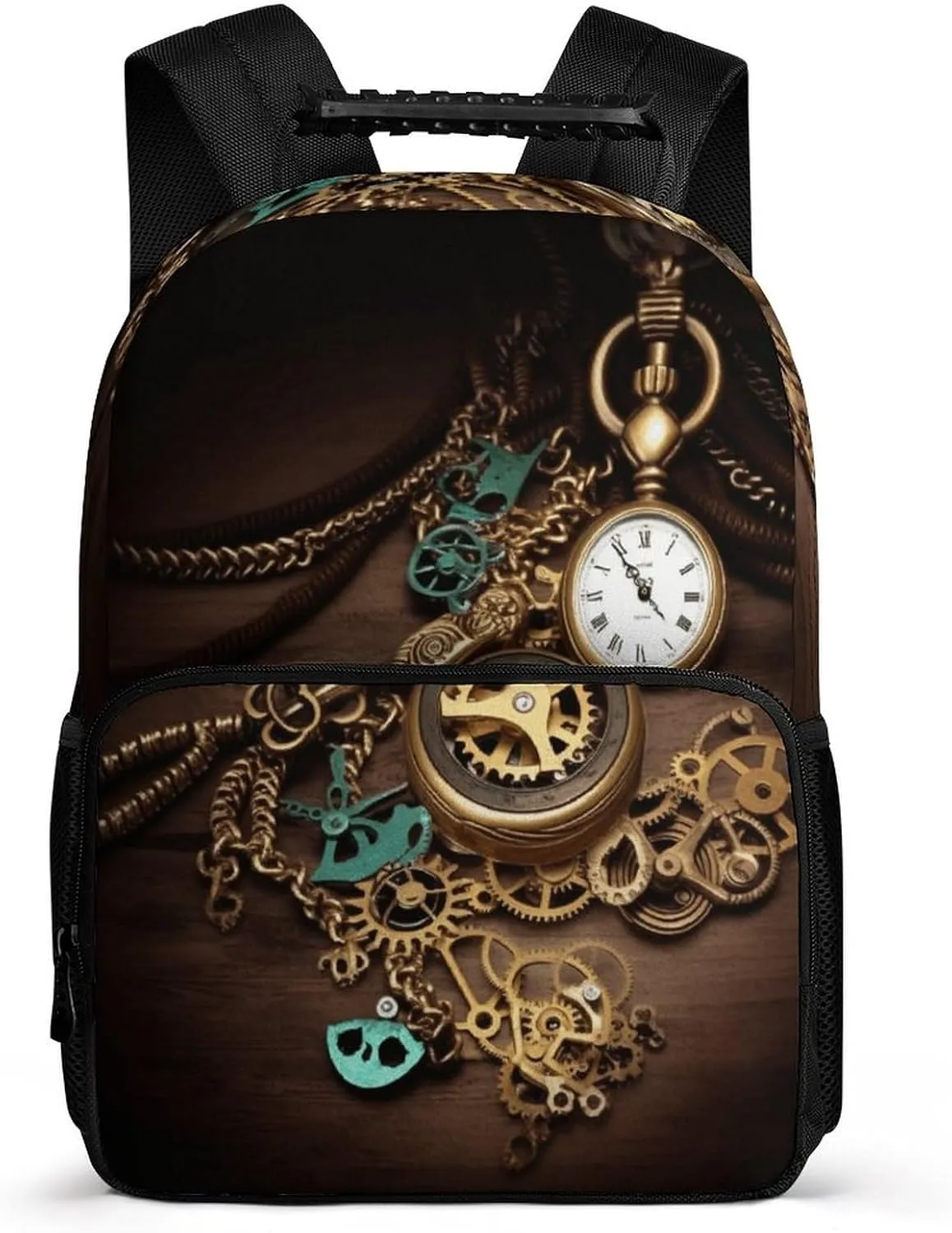 And Chains Print Travel Backpack Regular Backpack Tech skyscraper fifty impact assort symphony Backpacks for Work,travel,business Trips,etc. Double Shoulder Bag, Steampunk Watches Keys 