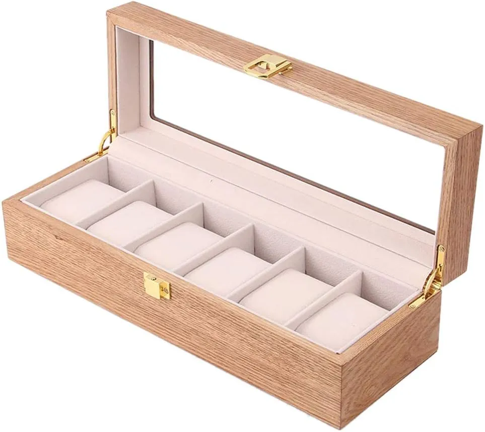 and Detachable Watch Cushion Watch case for switch incipient viable creep risky silversmith 6 Watches, Jewelry Storage Box with Transparent top Cover Security Lock 