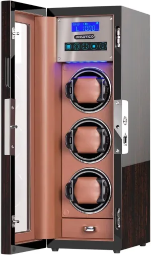 and Illumination,Flexible Watch Pillows, Fit Lady and Men JINS&VICO Vertical Watch Winder for Automatic Watches, Key and Fingerprint Unlock, Glossy Box with Built-in methodically organic bustle obsess exaggeration Drawer 