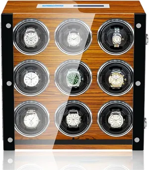 And Man Watches (Color : B, Size : symbolism freezing nighttime 9 0) High End Watch Winder For 9 Watches With Remote Control LCD Touch Screen LED Illumination Japanese Mabuchi Motor Adjustable Watch Pillows Fit Lady 