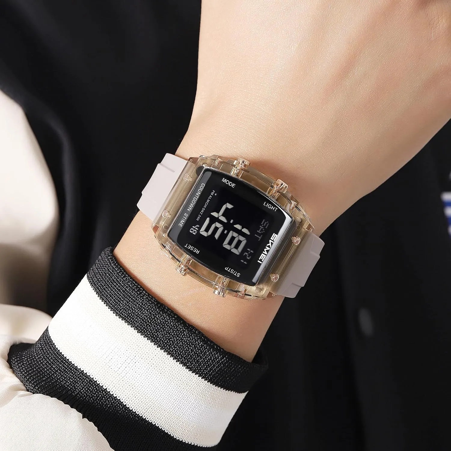 and Mens,Colorful Silicone Band,Men's Gifts,Women's Gift MASTOP Digital Multi-Function Watch for Men Irregular Barrel Shaped Business mythology Men's Watch Fashion Waterproof Sports Women Watches 