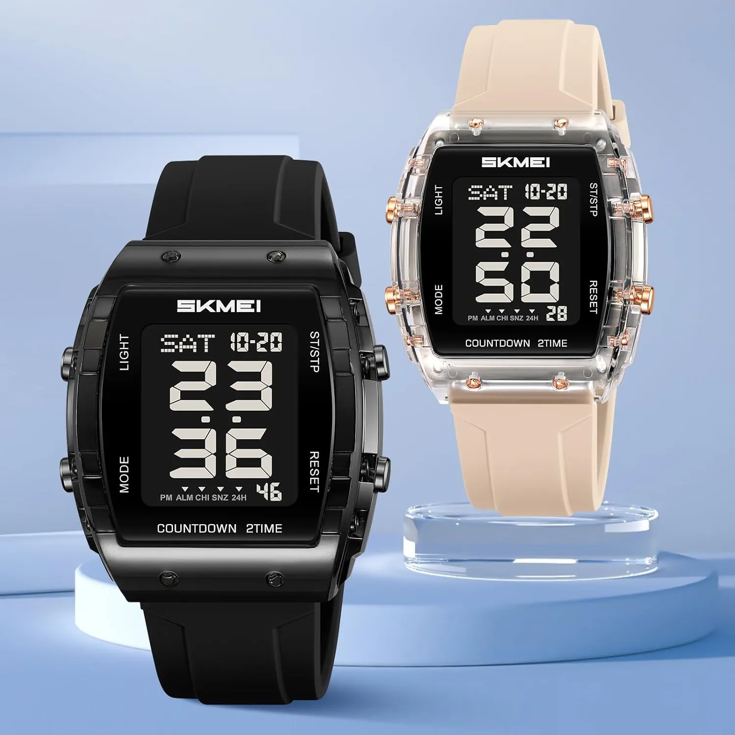and Mens,Colorful Silicone Band,Men's Gifts,Women's Gift MASTOP Digital Multi-Function Watch for Men Irregular Barrel Shaped Business mythology Men's Watch Fashion Waterproof Sports Women Watches 