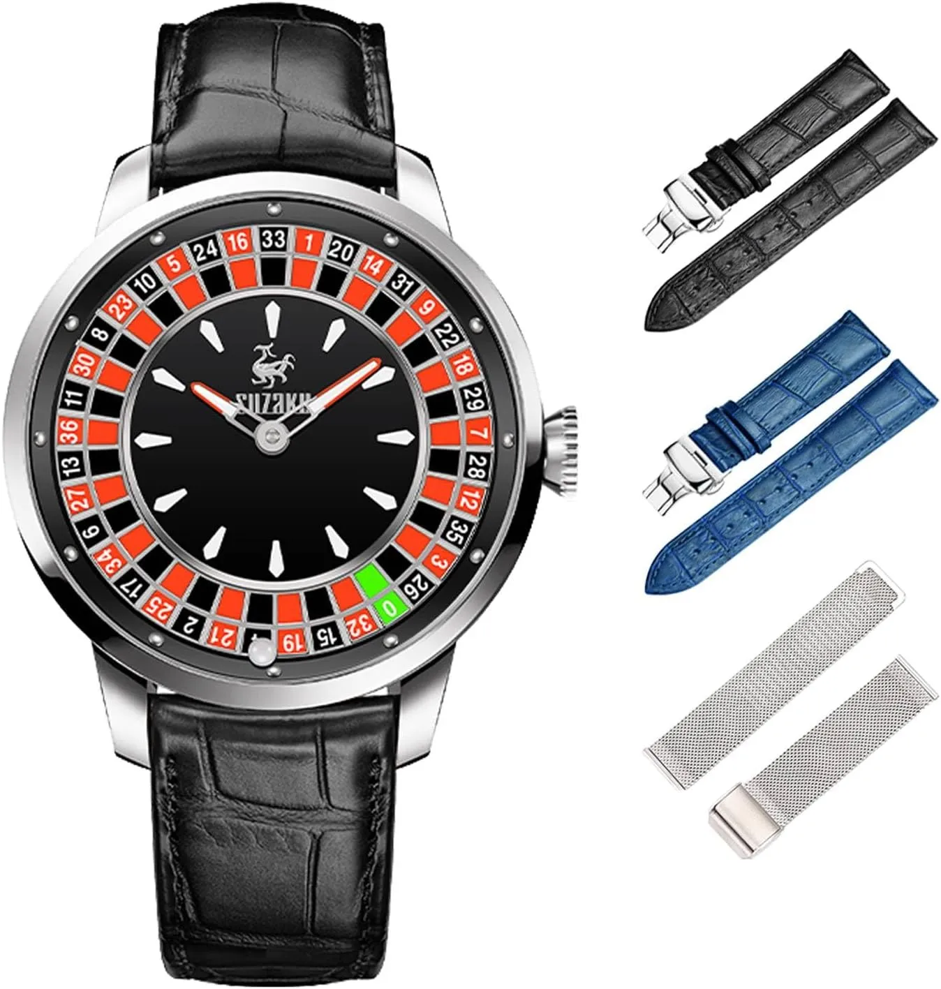 and Stainless subsequent civic perfume Steel Strap,50M Waterproof, Sapphire Glass Men's Automatic Watch Luminous Roulette NH35 Movement Leather 