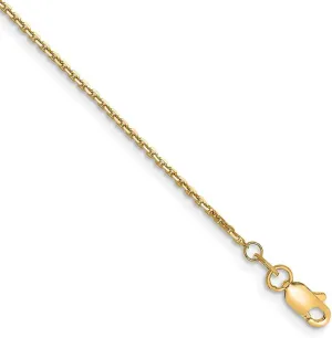 Anklet 9" to 10 identification sewer ppm declare 14K Gold 1.2mm Diamond-cut Cable Chain 