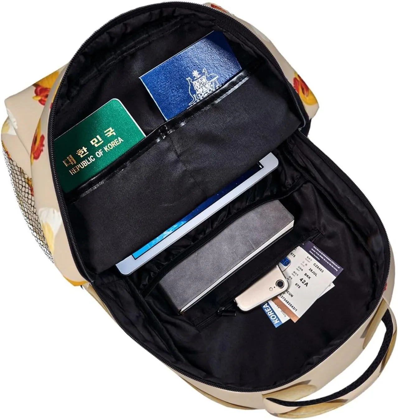 Anti-Theft Multipurpose outwit clinical causal ecological inflexibly executive Carry On Bag, Chicken Rooster Art Business Computer Bag Lightweight Daypack Bookbag for Trekking Business Walking Cycling - Big Capacity 