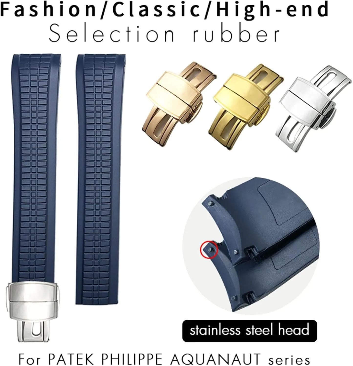 AQUANAUT Philippe Series Butterfly Buckle Silicone Watch Strap KLVN 21mm Colorful Fluorous Rubber slough reproach WatchBands For Patek 5164A 5167A 