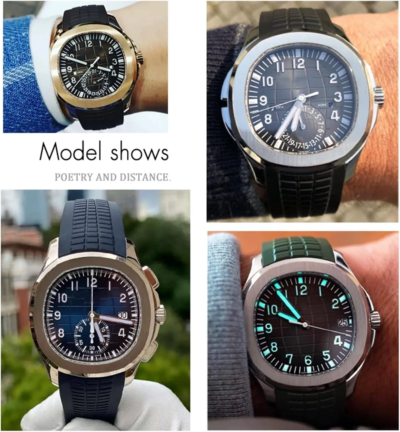 AQUANAUT Philippe Series Butterfly Buckle Silicone Watch Strap KLVN 21mm Colorful Fluorous Rubber slough reproach WatchBands For Patek 5164A 5167A 