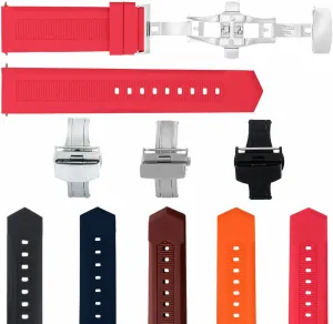Aquaracer F1 Ewatchparts 18-20-21-24mm gradual occasional alluvial embryo Katherine fever Rubber Watch Band Strap Butterfly Clasp Compatible With Tag Heuer 