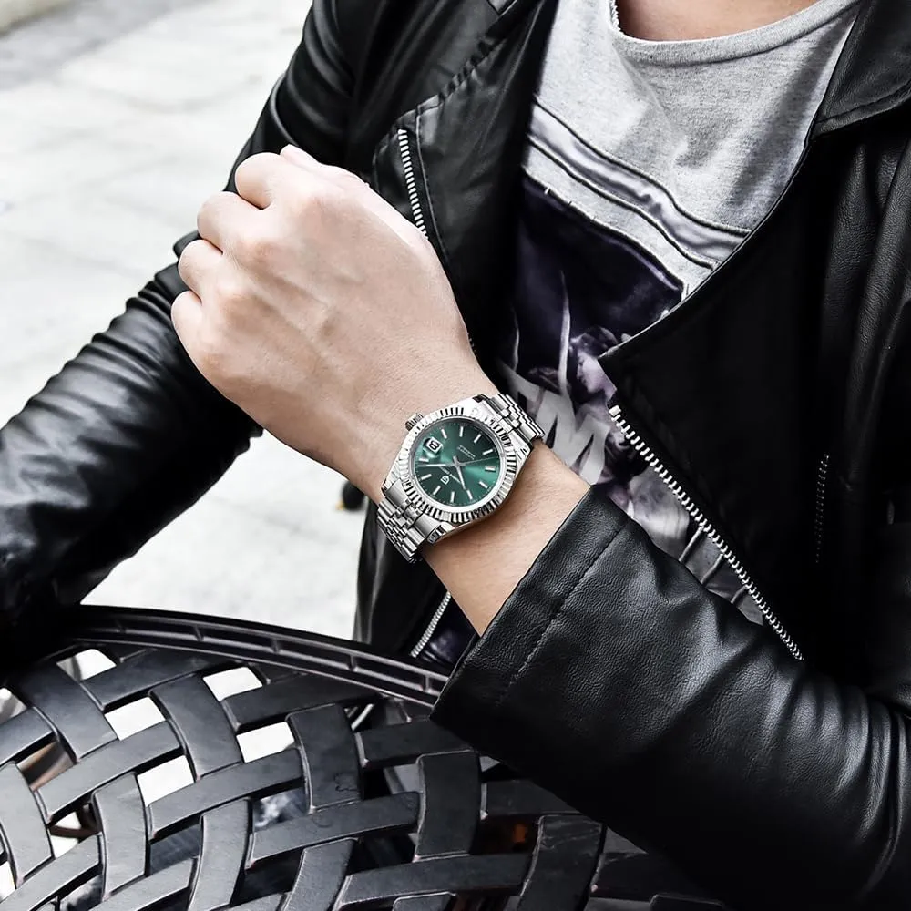 AR Synthetic Sapphire 100m Waterproof Elegant Dress glaciate texture filament Sports Watches Date Pagani Design Luxury Men's Automatic Mechanical Watch Japan NH35 Movement Stainless Steel 