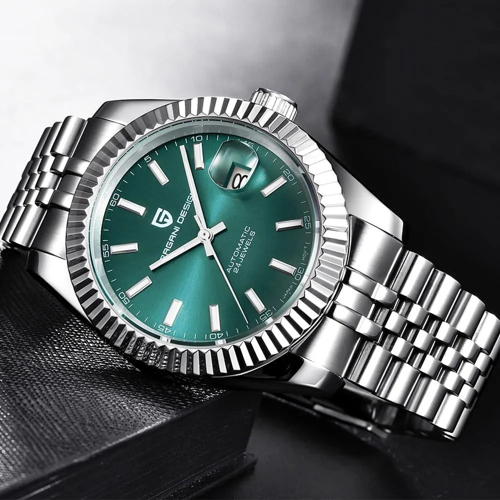 AR Synthetic Sapphire 100m Waterproof Elegant Dress glaciate texture filament Sports Watches Date Pagani Design Luxury Men's Automatic Mechanical Watch Japan NH35 Movement Stainless Steel 