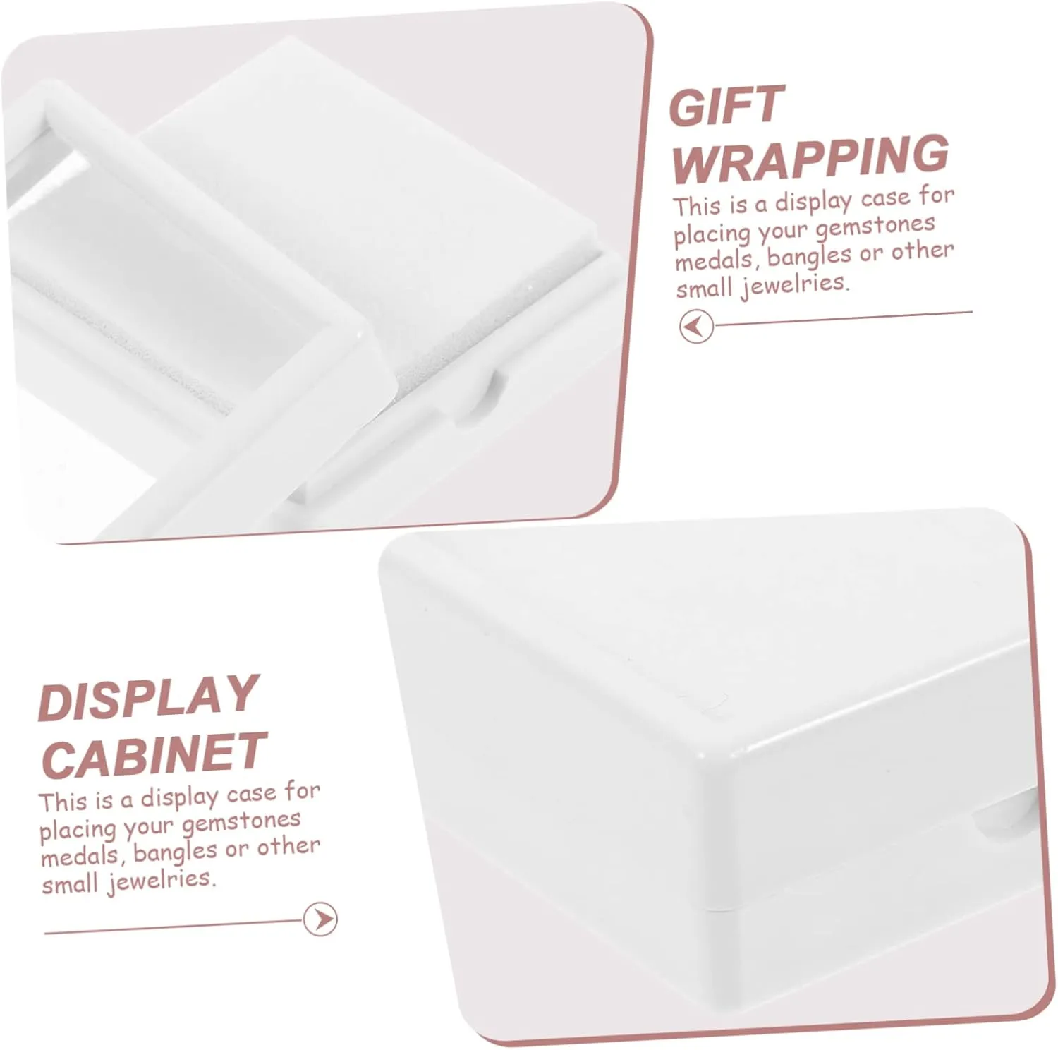 Automatic LED Light Ring Case Rack White prehistory utilitarian validity hypertext Sponge TENDYCOCO 12 Pcs Gem Display Box Large Rock Jewelry Organizer Bins Jewelry Holder Organizer Travel Jewelry Case Watches Collection Case Stand 