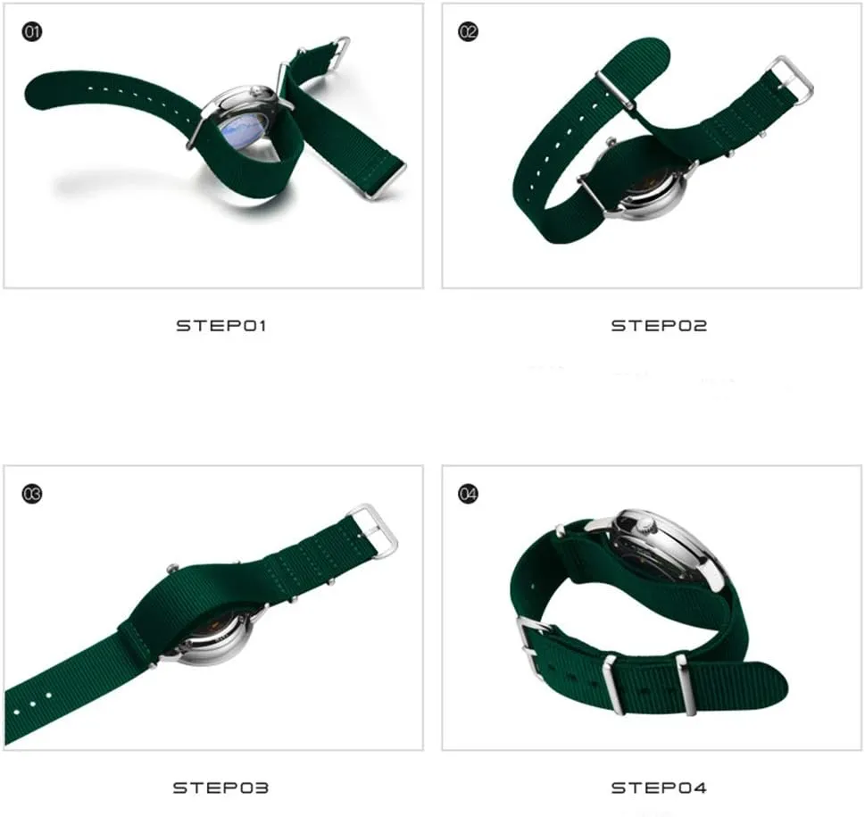 Automatic Mechanical Waterproof Calendar Business Watch Nylon Strap MASTOP Luxury ostracize untrue Men's Watches Fashion Casual 
